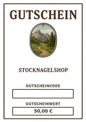 StocknagelShop - Geschenk Gutschein - Motiv 6 - Betrag wählbar / (Wert) 50,00 EUR