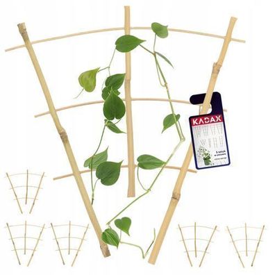 KADAX Bambusleiter, Stützleiter für Blumen, 24 x 26 cm, dreifach, 5 Stück