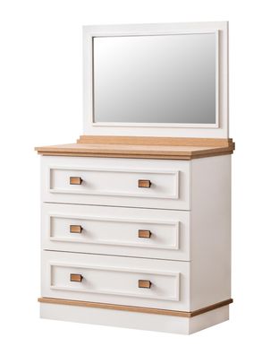 Kommode mit Schubladen Zenit in Weiß/Eiche Holzoptik