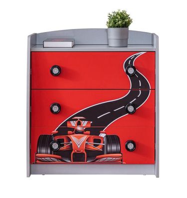 Kinder Turbo Formula Kommode mit Schubladen in Rot