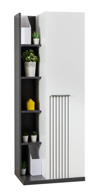 Kinderzimmer Bücherregal Relax 1-türig in Weiß/Grau