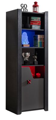 Bücherregal Game Zone mit LED ? Gaming Regal in Schwarz