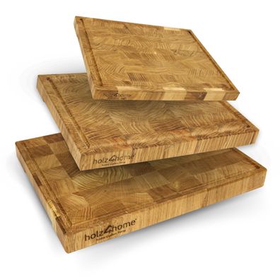 Premium Schneidebrett Set 3-teilig Eichenholz