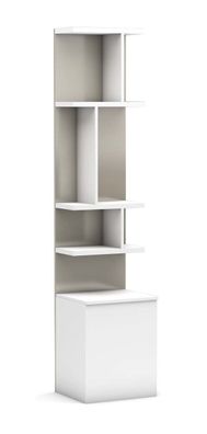 Bücherregal Royal Plus mit Staufach 50 cm Beige Hochglanz
