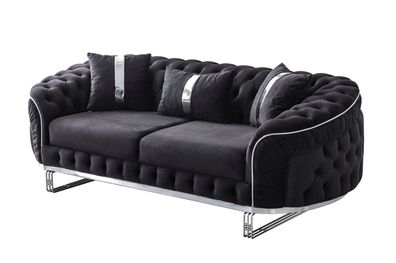 Design Sofa Elite Plus 2-Sitzer Chesterfield Schwarz