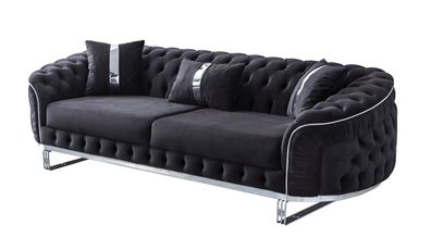 Design Sofa Elite Plus 3-Sitzer Chesterfield Schwarz