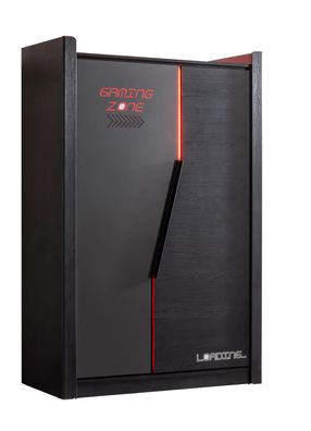 Kleiderschrank Game Zone 2-türig mit LED in Schwarz