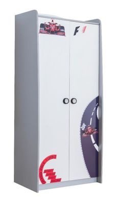 Turbo Formula Kleiderschrank 2-türig in Weiß