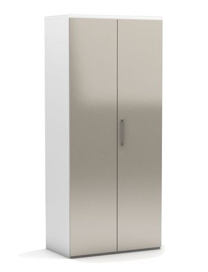 Kleiderschrank Royal Plus 2-türig mit Falttür in Beige Hochglanz