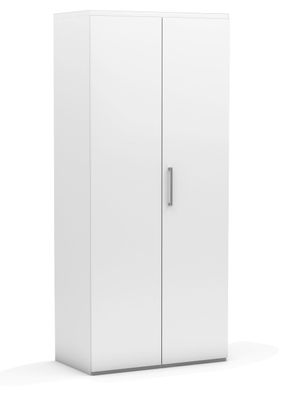 Kleiderschrank Royal Plus 2-türig mit Falttür in Weiß Hochglanz