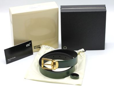 Montblanc Gürtel ausgebürstetem Leder in Vintage Look / Grün / Id 129454 / NEU