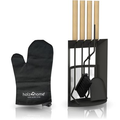 6-tlg. Kaminbesteck Schwarz