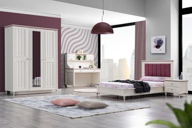 Jugendzimmer-Set Ezgi 4-teilig in Weiß