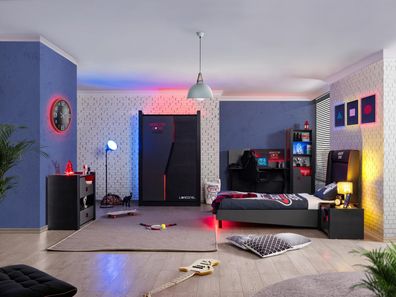Kinderzimmer Game Zone 6-teilig ? Gamer Möbel Set mit LED