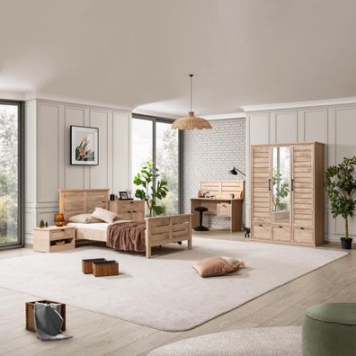 Jugendzimmer-Set Polo 5-teilig in Eiche Holzoptik