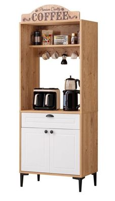 Vitrine Schrank Pera Coffee ? Kaffeeregal mit LED