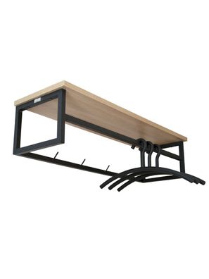 Garderobe Sonoma Eiche - inkl. 3 Kleiderbügel aus Metall - Schwarz