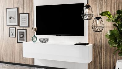 AX LIVING TV-Kommode Zivolli B160xT32xH36 cm hängender TV-Schrank wei
