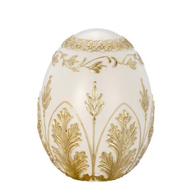 Deko-Ei 16 cm gold-weiss Wedgwood Stil aus Kunststein Osterei Sammler Schmuckei