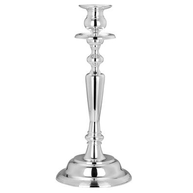 Kerzenleuchter 30 x Ø 13 cm Stabkerzen Halter versilbert Kerzenständer Leuchter