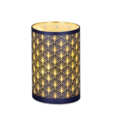 Tisch-Windlicht 11,5 x Ø 7,5 cm blau LED Glaswindlicht Deko-Licht Stimmungslicht