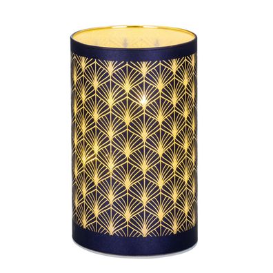 Tisch-Windlicht 15 x Ø 9 cm blau LED Glaswindlicht Deko-Lichtglas Stimmungslicht