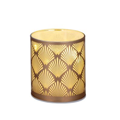 Tisch-Windlicht 8,5 x Ø7,5 cm kupfer LED Glaswindlicht Deko-Licht Stimmungslicht