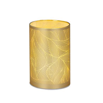 Tisch-Windlicht 11,5 x Ø 7,5 cm gold LED Glaswindlicht Deko-Licht Stimmungslicht