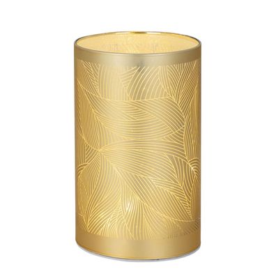 Tisch-Windlicht 15 x Ø 9 cm gold LED Glaswindlicht Deko-Lichtglas Stimmungslicht