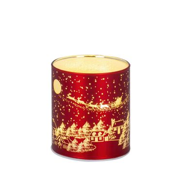 Tisch-Windlicht 8,5 x Ø 7,5 cm rot LED Glaswindlicht Deko-Licht Stimmungslicht