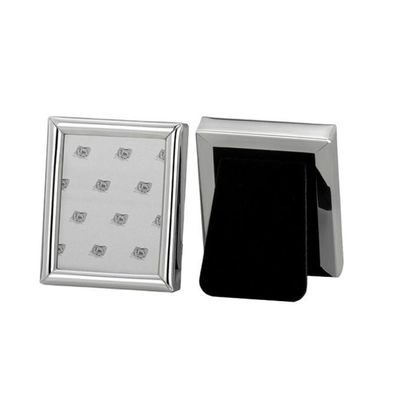 Passbild-Fotorahmen 3,5 x 4,5 cm versilberter Mini Bilderrahmen & Samtrückwand