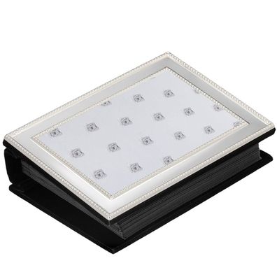 Fotoalbum mit Perlrand Fotomaß innen 10x15 cm, Außen 9x13 cm versilbertes Album