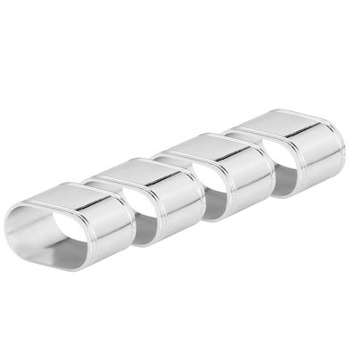 Serviettenringe-Set 4 Stück oval versilberte Serviettenhalter je 5x3 cm 4er Set