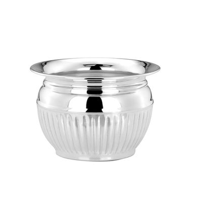 Blumenübertopf 8,5 x Ø 13 cm Übertopf versilberter Deko Pflanzentopf Blumentopf