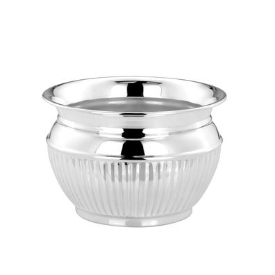 Blumenübertopf 10,5xØ 15,5 cm Übertopf versilberter Deko Pflanzentopf Blumentopf