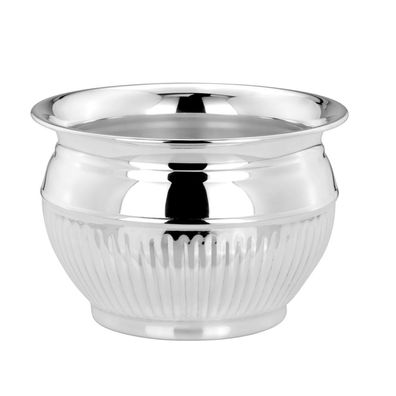 Blumenübertopf 12,5 x Ø 18 cm Übertopf versilberter Deko Pflanzentopf Blumentopf