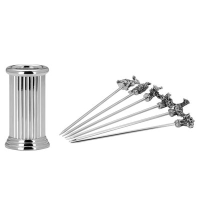 Käsepicker Set Olivenpicker 7-tlg. Partyspieße Obstspieße Tiermotive im Behälter