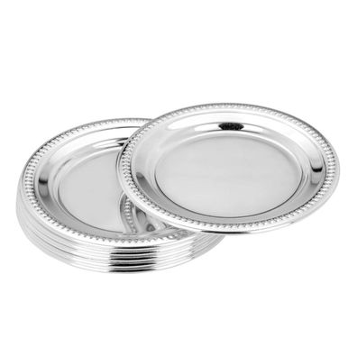 Teller Set 6-teilig je 10,5cm versilbert Mini Untersetzer für Gläser Unterteller