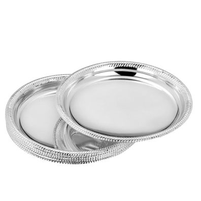 Mini Teller-Set 6-teilig je Ø 10,2 cm versilbert Untersetzer Gläser Unterteller