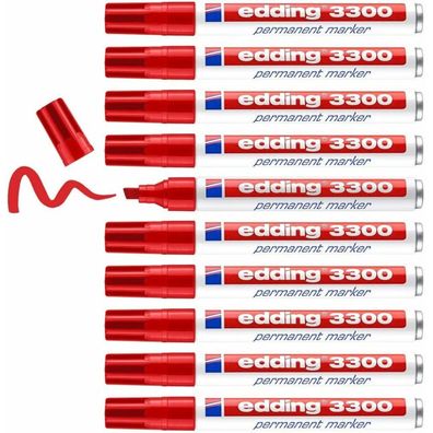 10 edding 3300 Permanentmarker rot 1,0 - 5,0 mm