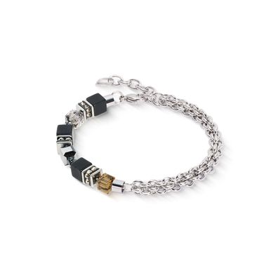 Coeur de Lion Armband 3021/30-1317 GeoCUBE® Fusion Winter silber-schwarz