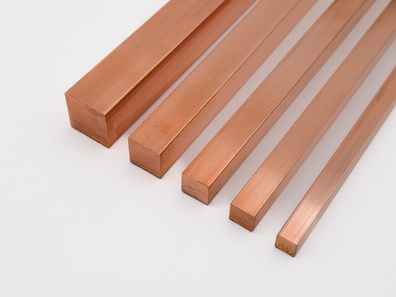 Kupfer Stange Cu99,9 Vierkant Vollmaterial, 4-kant Profil, Vierkantstab, 4kant