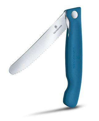 Swiss Classic, Picknick Messer, 11cm, Wellen, blau, Box