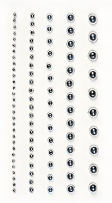 Perlen-Sticker 75 x 165 cm Ø ca. 2 - 6 mm Cabochon-Perlen silberfarben