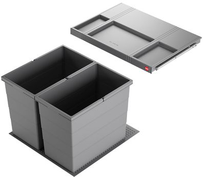 Hailo Allegro Einbau Mülleimer 2x28L Abfallsystem 60cm Unterschrank