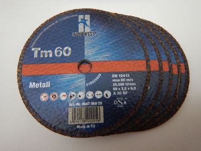 5x Normfest Trennscheibe MINI Flexscheibe METALL 60mmØx2,0x6,0