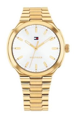 Tommy Hilfiger Uhr Damen 1782819 Edelstahl, Gold plattiert, Weiß
