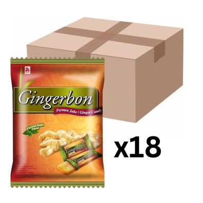 18er-Pack Gingerbon Kaubonbons Ingwer-Pfefferminz 125g