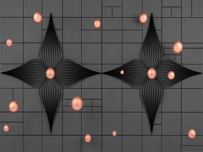 Vlies Fototapete Wandtapete Wandbilder 3D Abstrakte Blumen Gitterkugel 2219