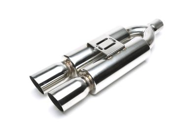 TA Technix Edelstahl Sportendschalldämpfer Universal 2X 92X87MM OVAL SCHARF